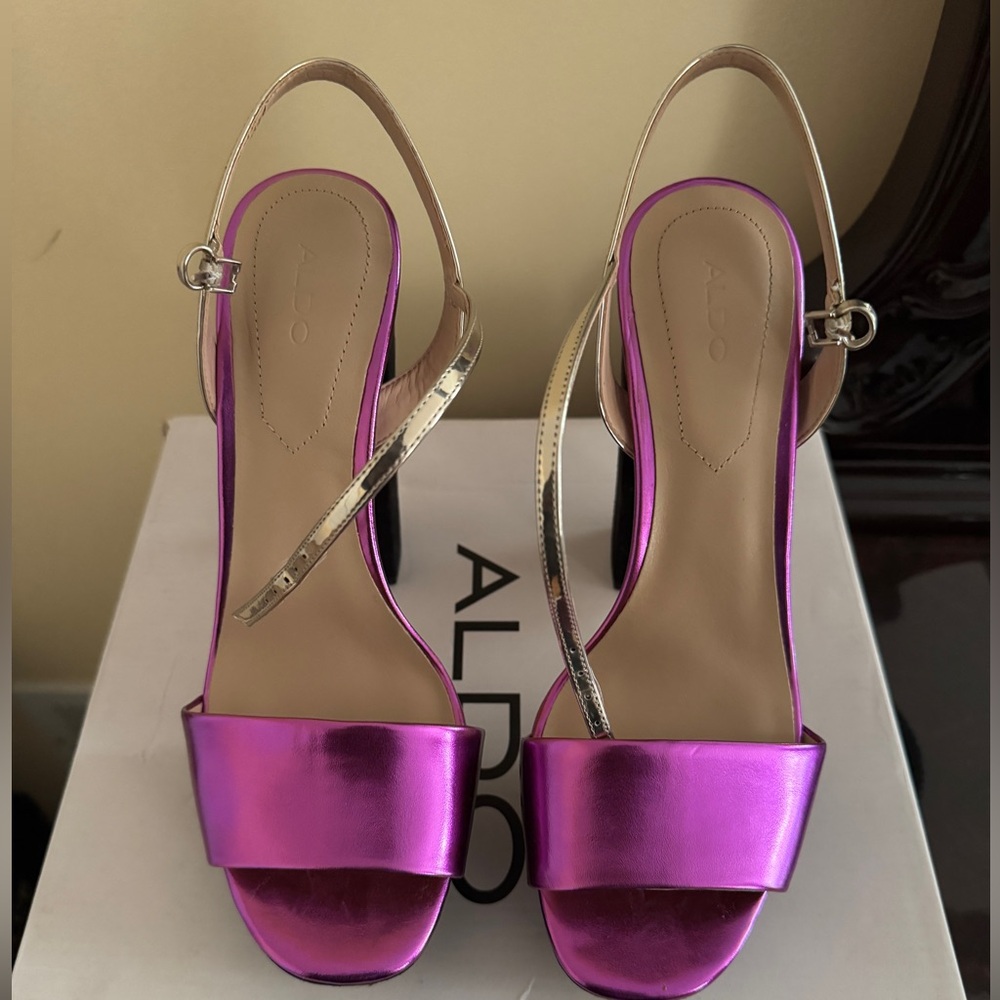 Aldo Pink and Silver Stiletto Heels